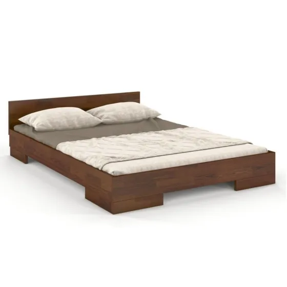 lit en pin massif finition noyer collection ZENNO