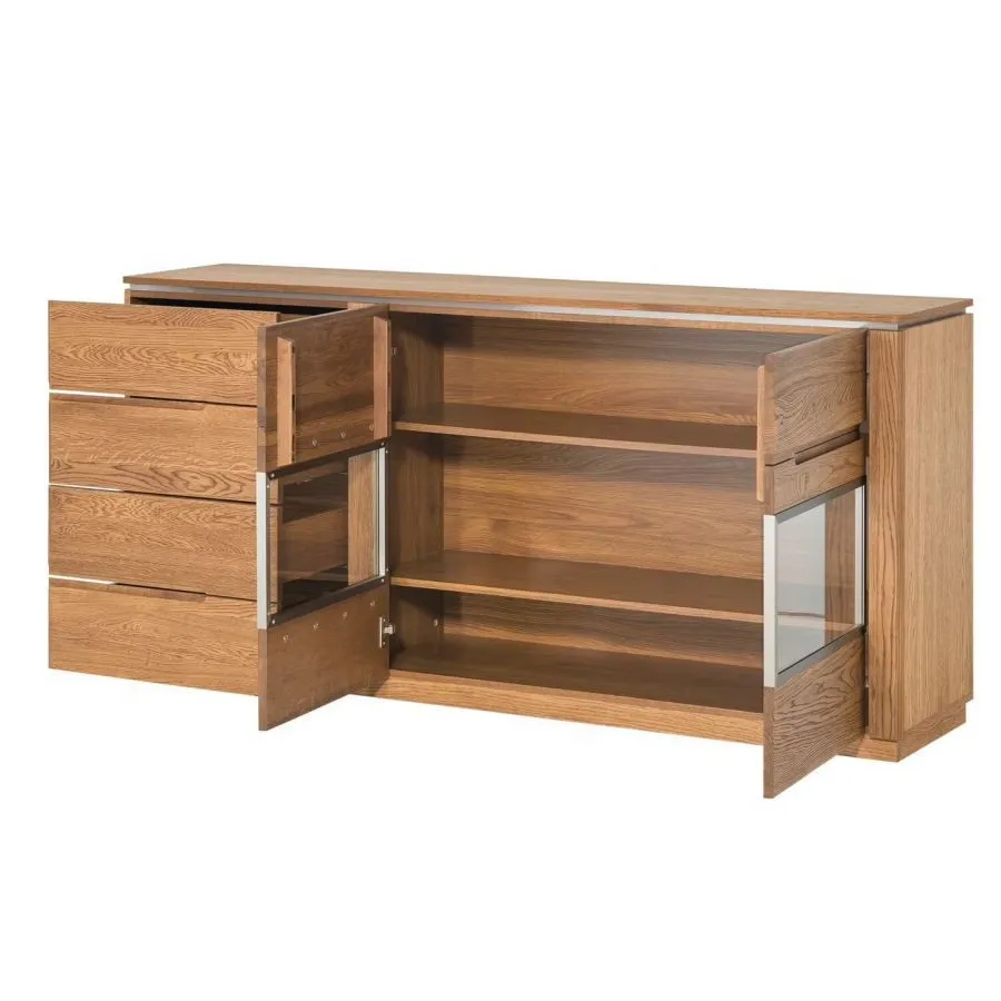 Buffet en bois 2 portes 4 tiroirs collection MONTE