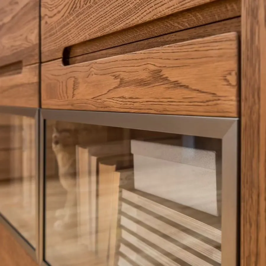 Buffet en bois avec portes vitrées collection MONTE