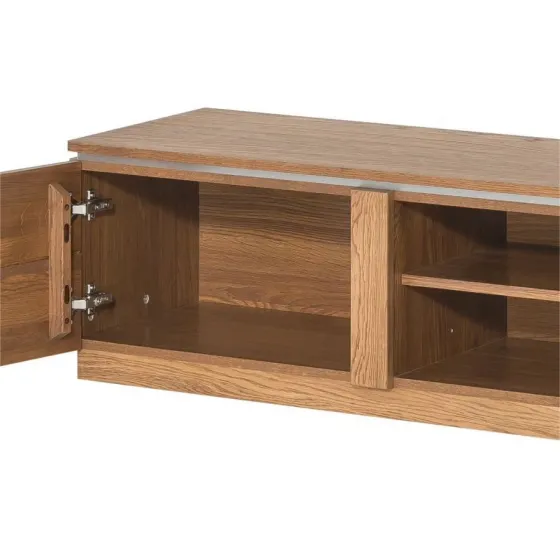 Meuble TV en bois 2 portes 2 niches de rangement collection MONTE