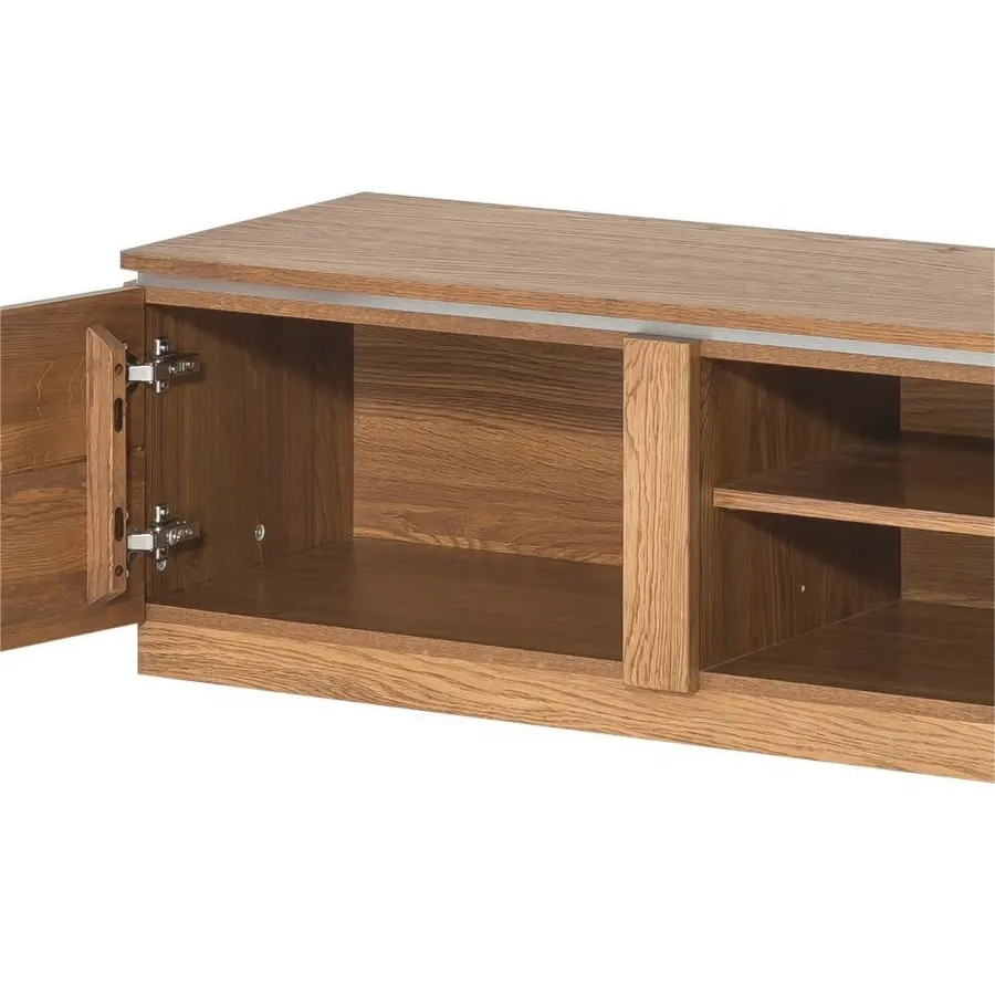 Meuble TV en bois 2 portes 2 niches de rangement collection MONTE