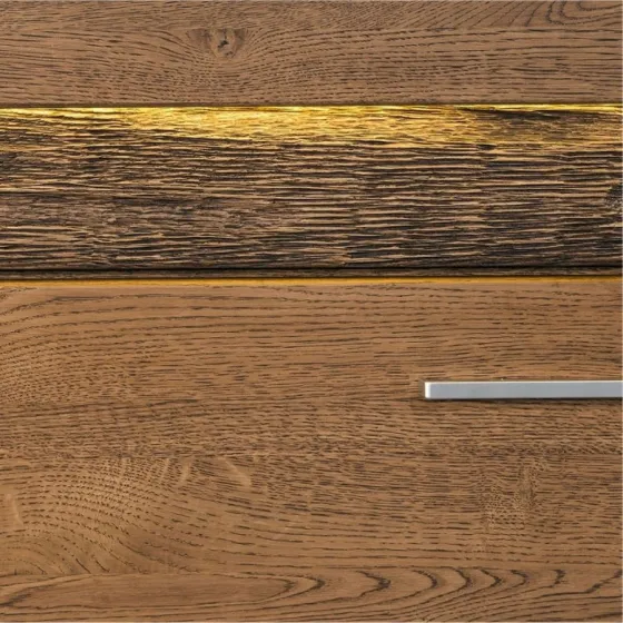 Meuble TV en bois avec éclairage LED inclus collection BAROS
