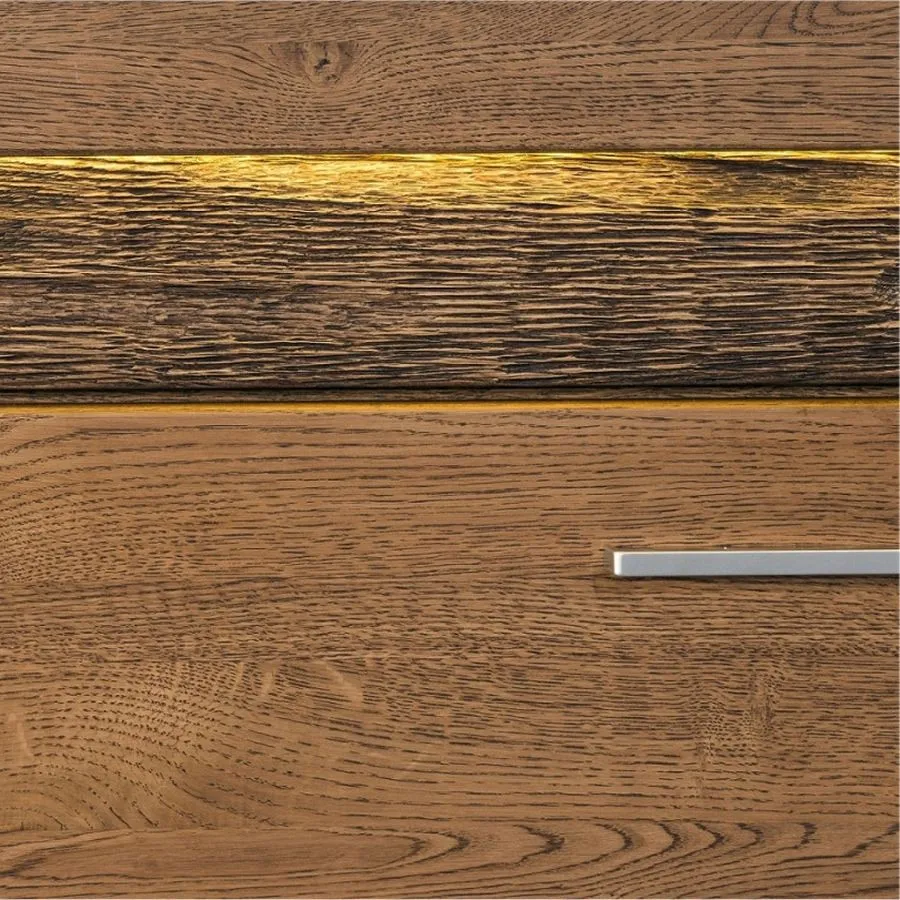 Meuble TV en bois avec éclairage LED inclus collection BAROS