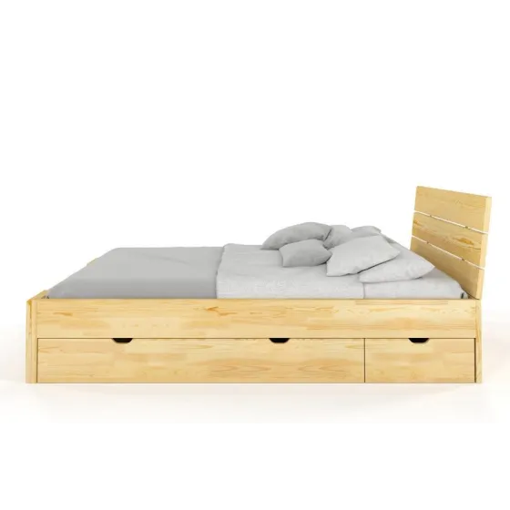 Lit en bois 140x190 avec tiroirs de rangement collection MODENA