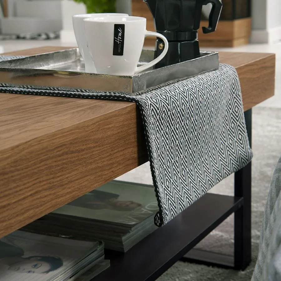 Table basse en bois finition chêne naturel double plateau ARCO