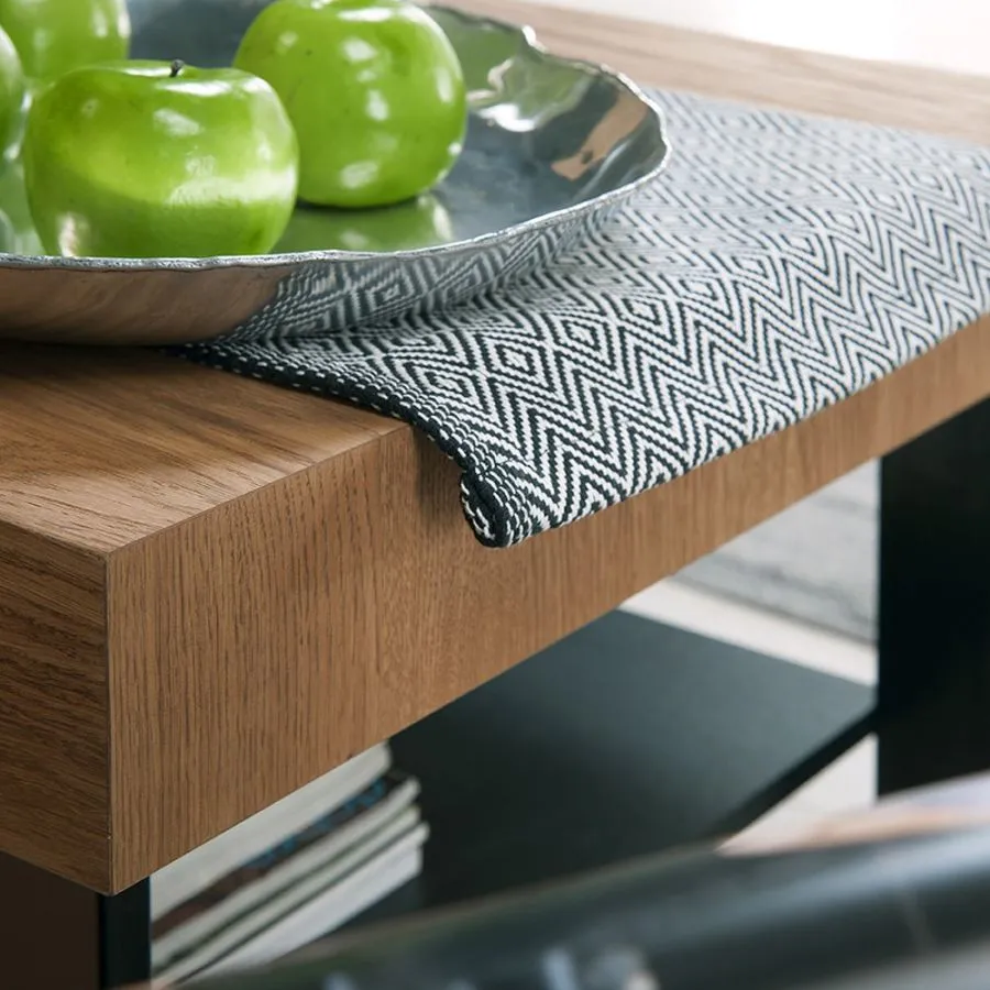 Table basse en bois finition chêne naturel double plateau ARCO