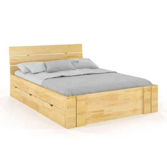 Lit en bois 140x200 avec rangement collection MODENA