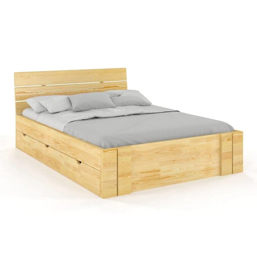 Lit en bois 140x200 avec rangement collection MODENA