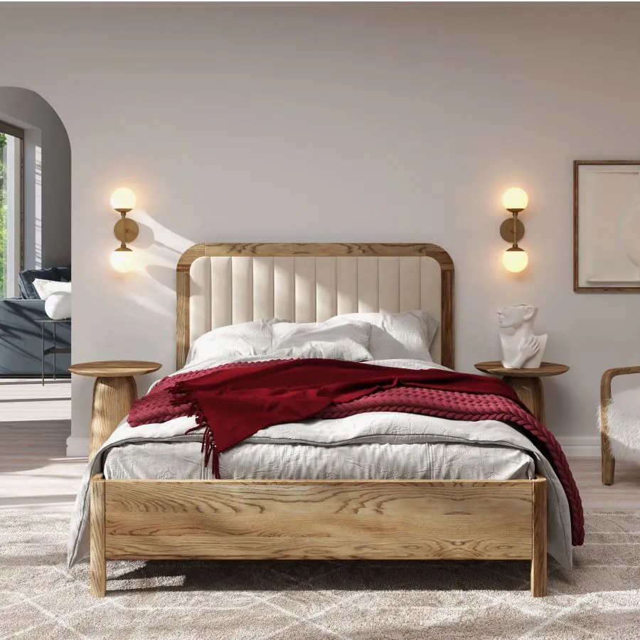 Lit en chêne massif 160x200 brossé collection VERDE