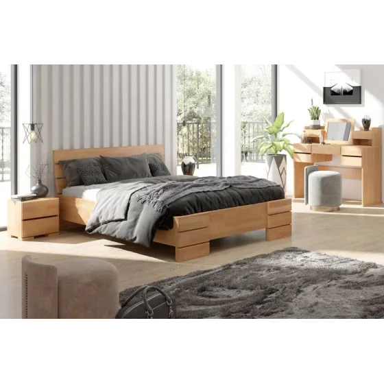 Chevet en bois 2 tiroirs pour chambre adulte collection INDIGO