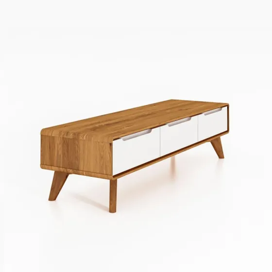 Meuble TV blanc bois collection SVEN