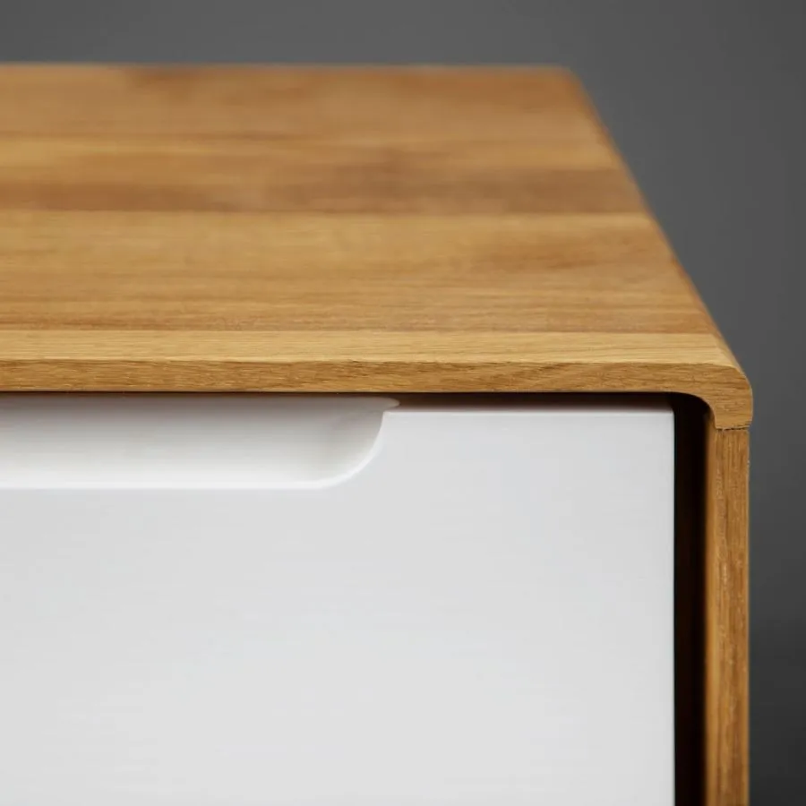 Meuble tele blanc et bois collection SVEN
