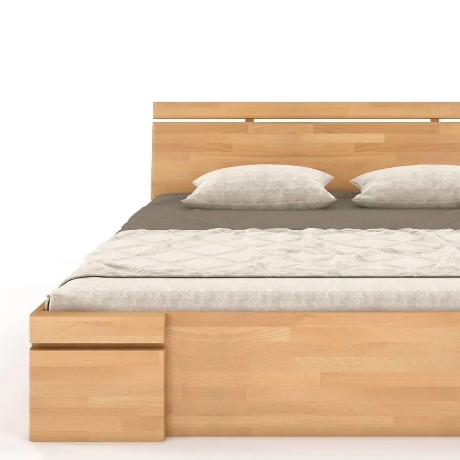 Lit avec rangement 100% en bois massif naturel collection NOTTE