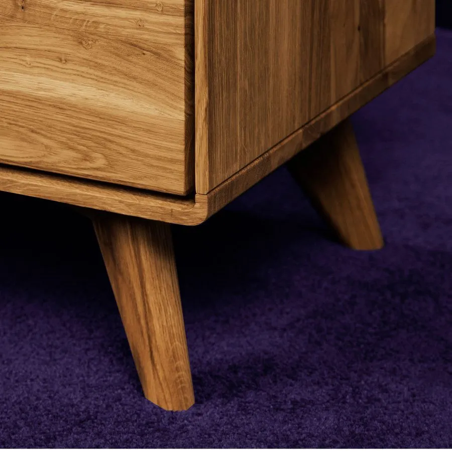 Meuble télé 180 cm pieds en chêne collection SVEN