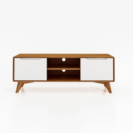 Meuble TV bois et blanc collection Sven
