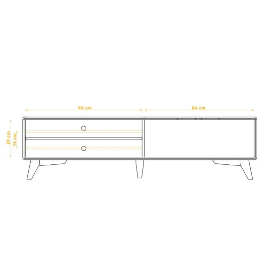Meuble TV bois 180 cm collection Sven