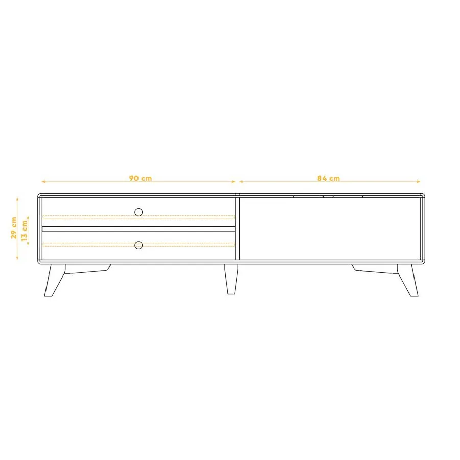 Meuble TV bois 180 cm collection Sven