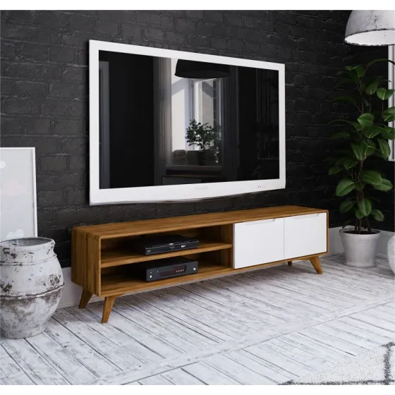 Meuble TV bois massif 180 cm collection Sven