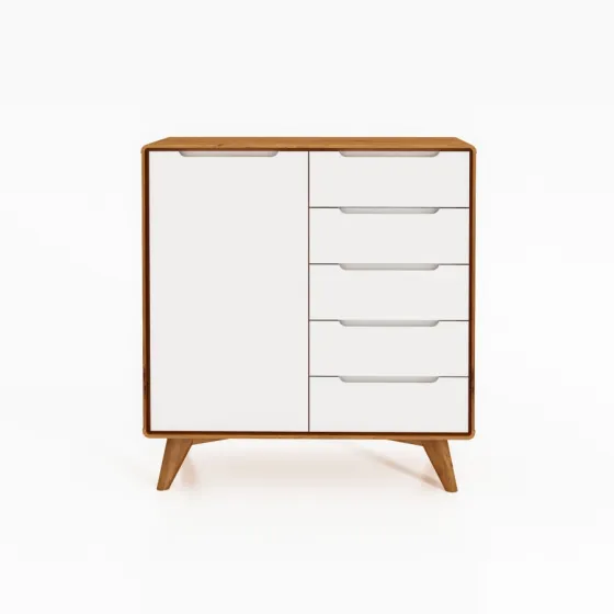 Commode blanche et bois collection Sven