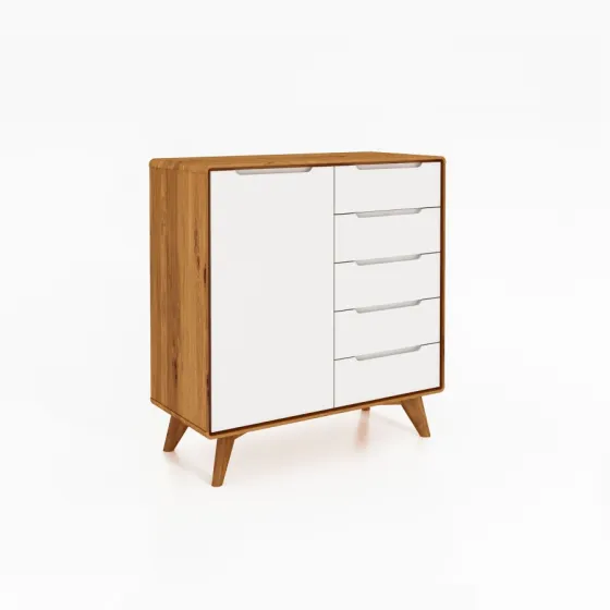 Commode blanche et bois massif collection Sven
