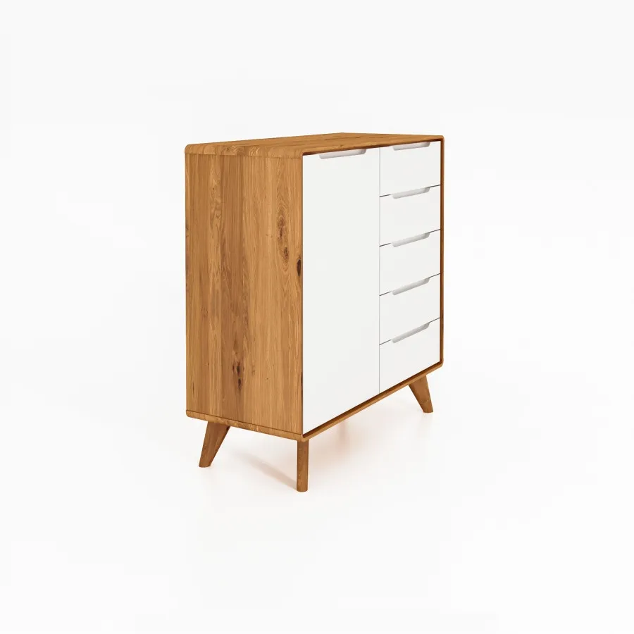 Commode blanche et bois naturel collection Sven