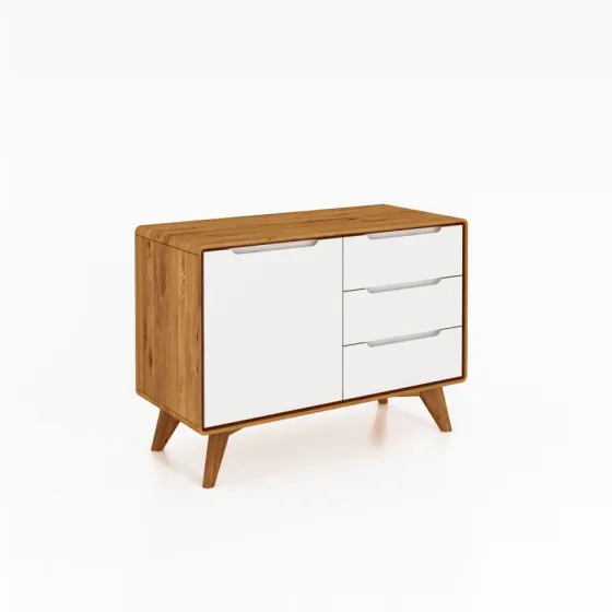 Commode blanc et bois massif collection Sven