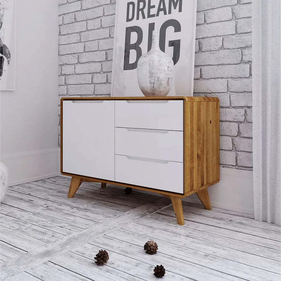 Commode blanc et chêne collection Sven