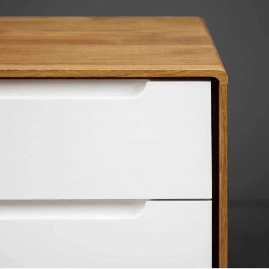 Commode blanc laque et chêne collection Sven