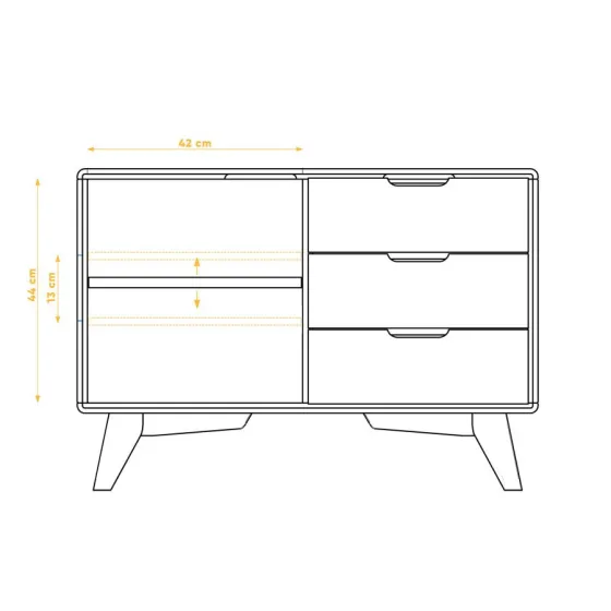 Meuble commode bois et blanc collection Sven