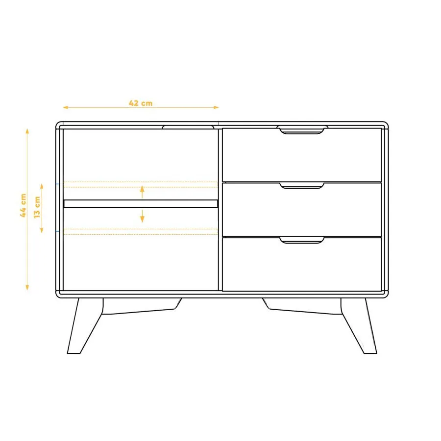 Meuble commode bois et blanc collection Sven