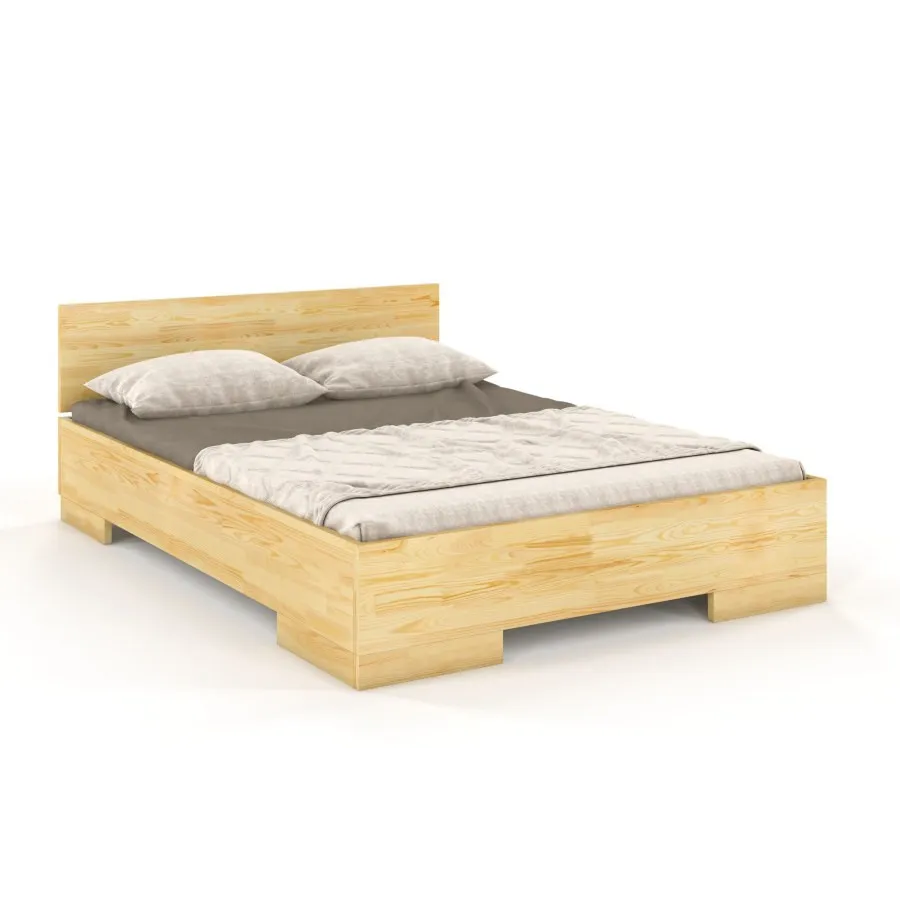 Lit coffre en bois naturel collection 140x190 ZENNO