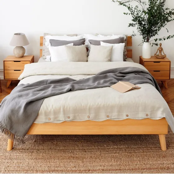 Lit scandinave bois massif collection Sven