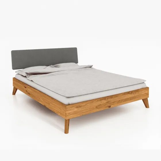 Lit en bois massif et tissu collection Sven
