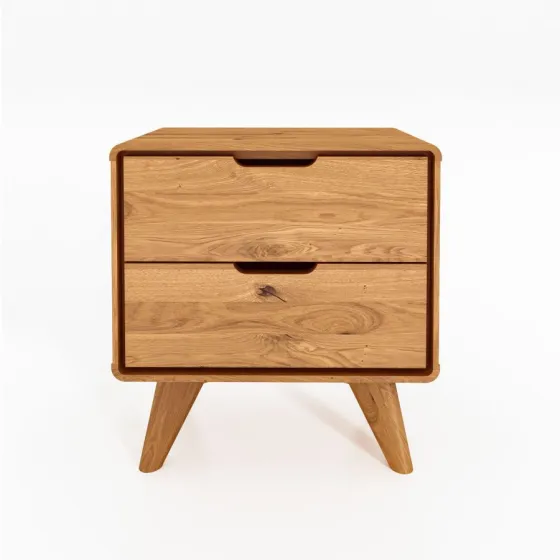 Table de nuit en bois 2 tiroirs collection Sven