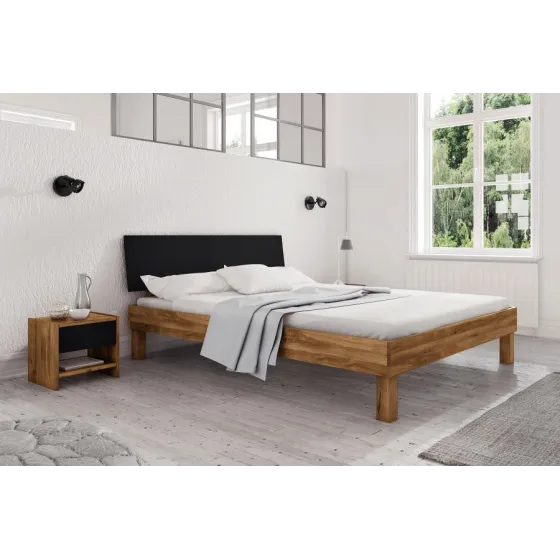 Lit 2 personnes bois collection Leo