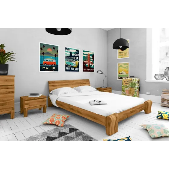 Lit 140x190 chêne massif collection Kent