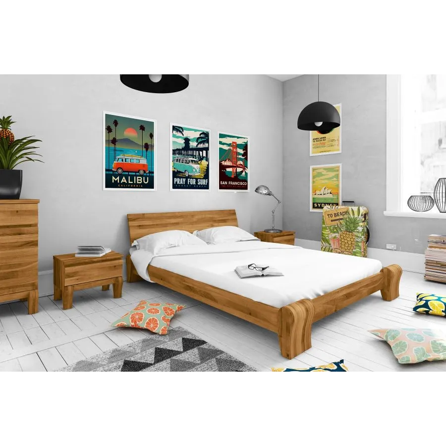 Lit 140x190 chêne massif collection Kent