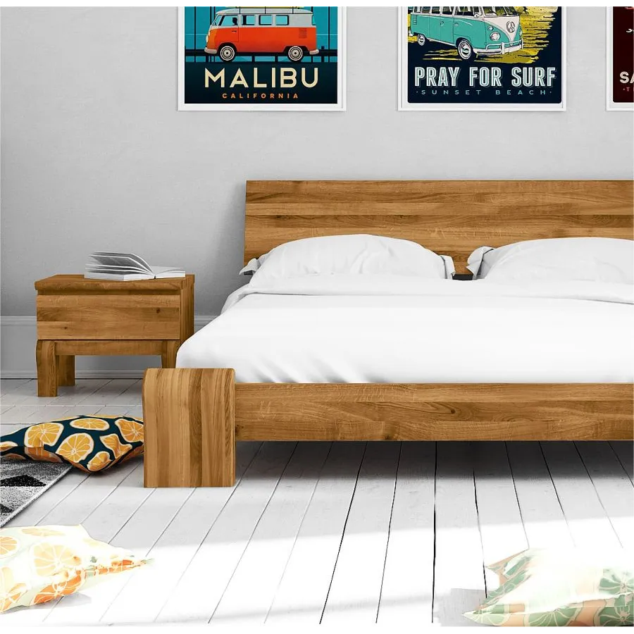 Lit 160x200 en chêne massif collection Kent
