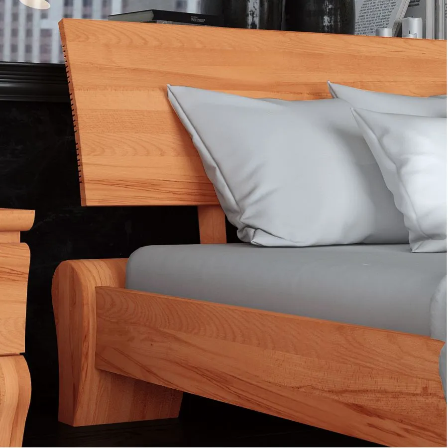 Lit double bois naturel collection KENT