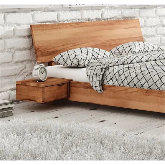 Lit design bois avec 2 chevets amovibles collection Soho