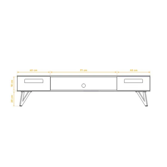 Meuble TV chêne 180 cm collection Vigo