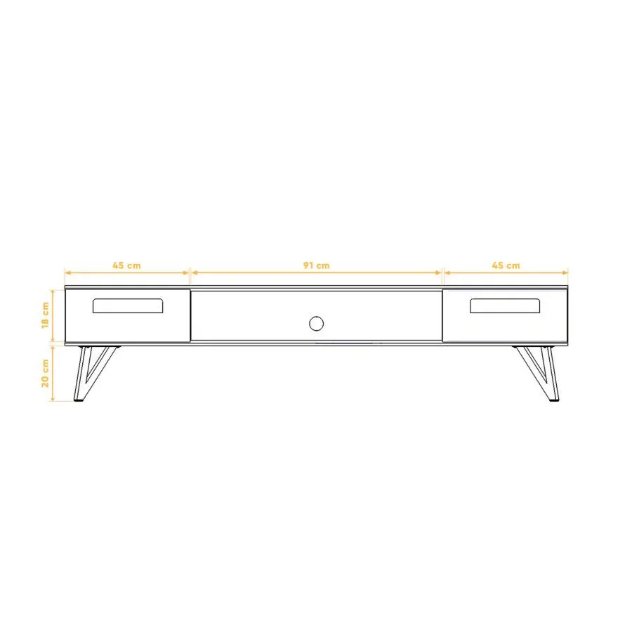 Meuble TV chêne 180 cm collection Vigo