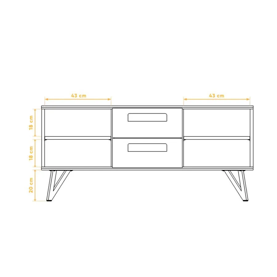 Buffet bas bois 2 portes et 2 tiroirs collection Vigo
