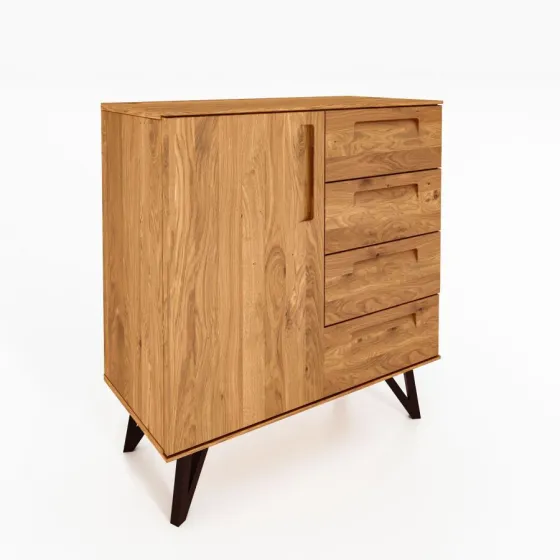 Commode en chêne 1 porte 4 tiroirs collection Vigo