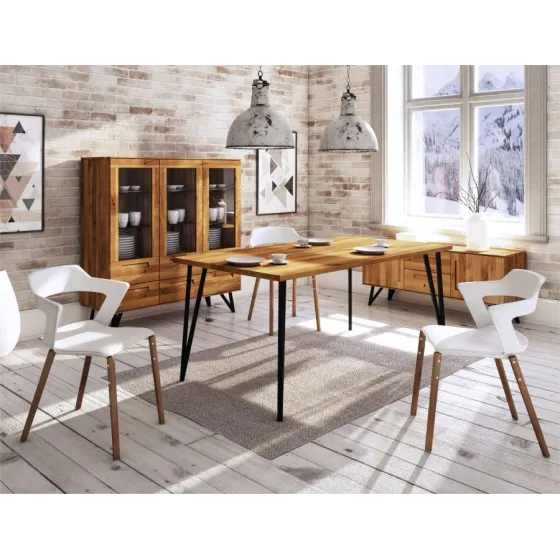 Table bois massif et métal collection Vigo