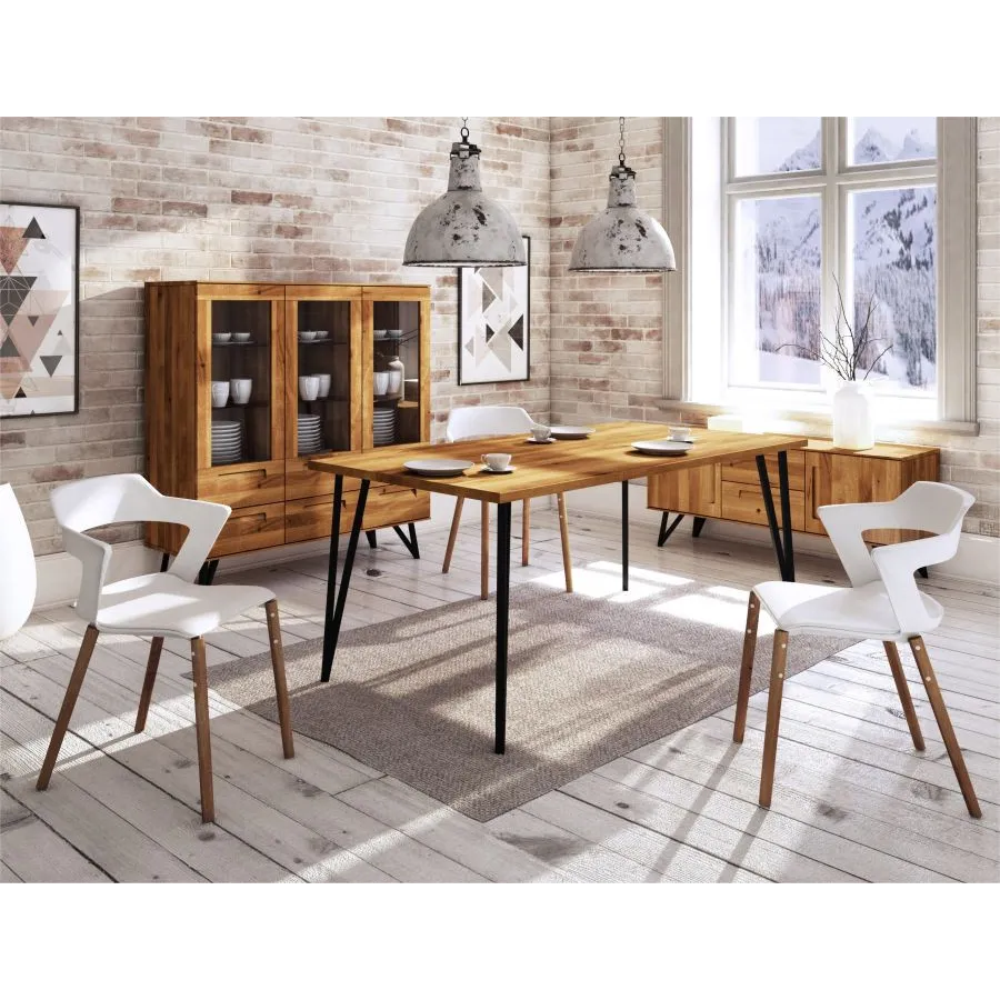 Table bois massif et métal collection Vigo