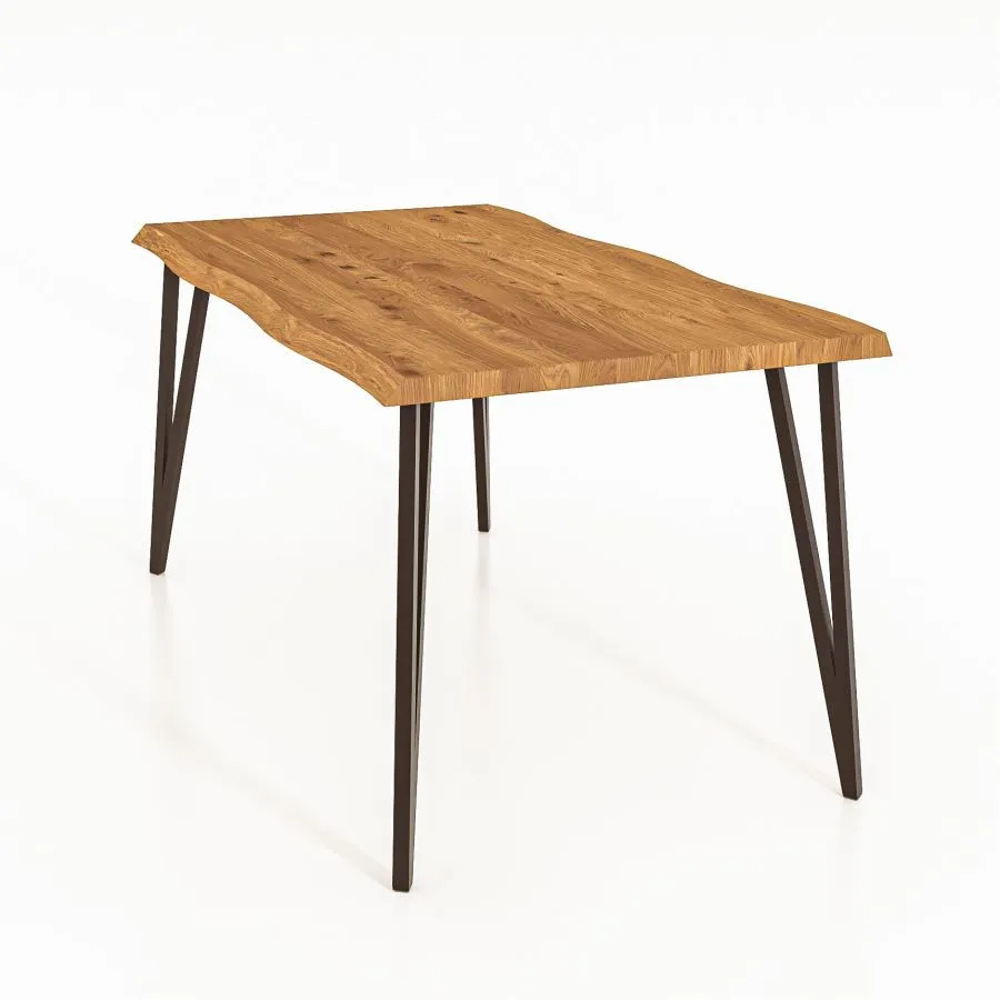 Table bois naturel et métal collection Vigo
