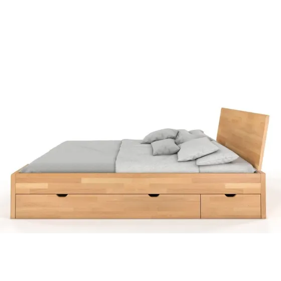 Lit en bois massif avec 4 tiroirs de rangement collection NOVA