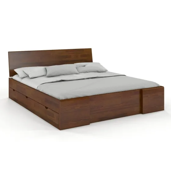 Lit en bois massif avec rangement 140x200 collection NOVA