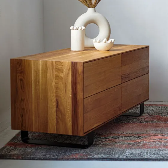 Commode bois métal 4 tiroirs collection Styl